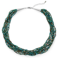 Multi-Strand Natural Turquoise Beaded Necklace